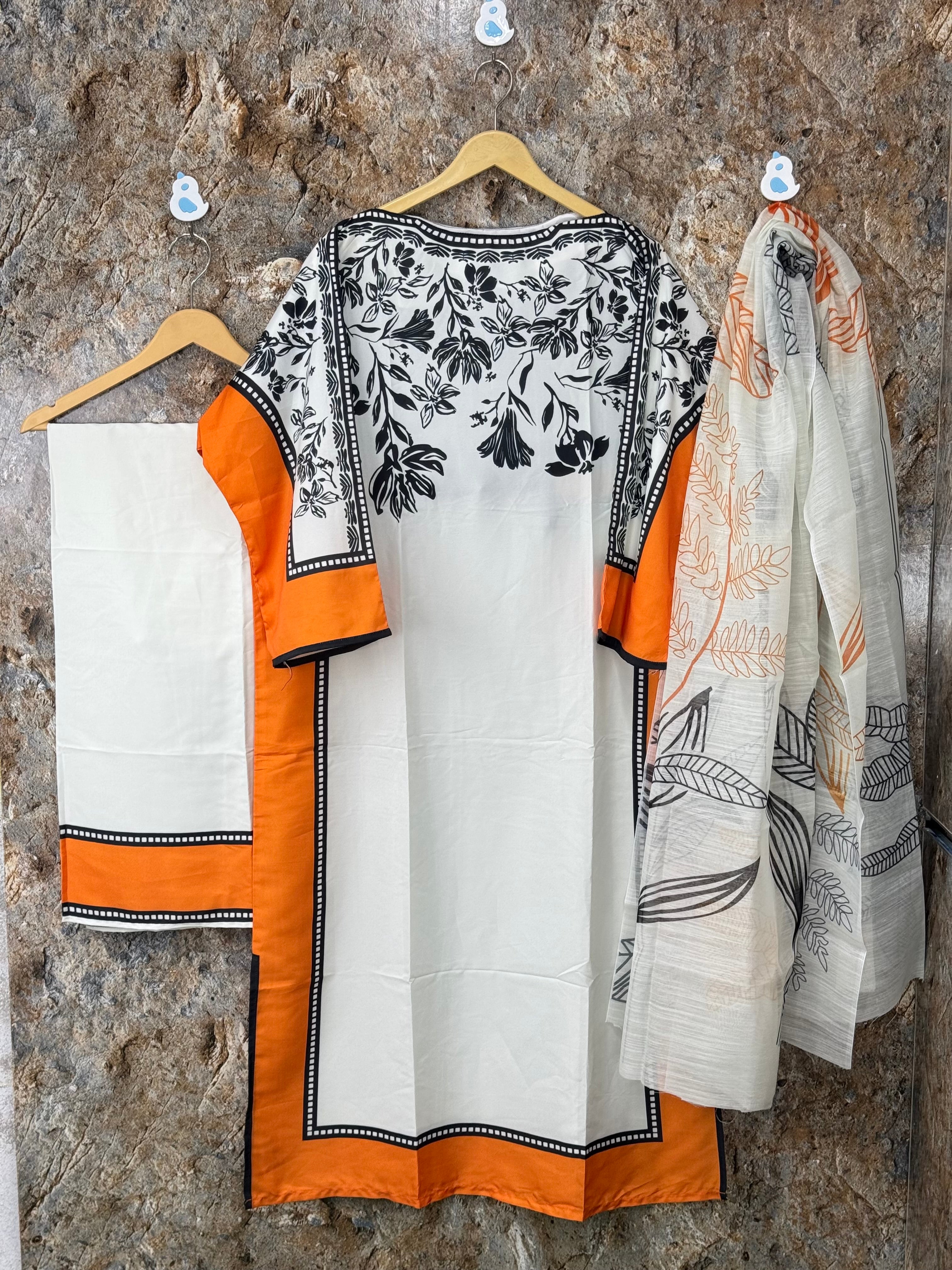 Women 3 pics suit fabric grip silk premium quality ✅