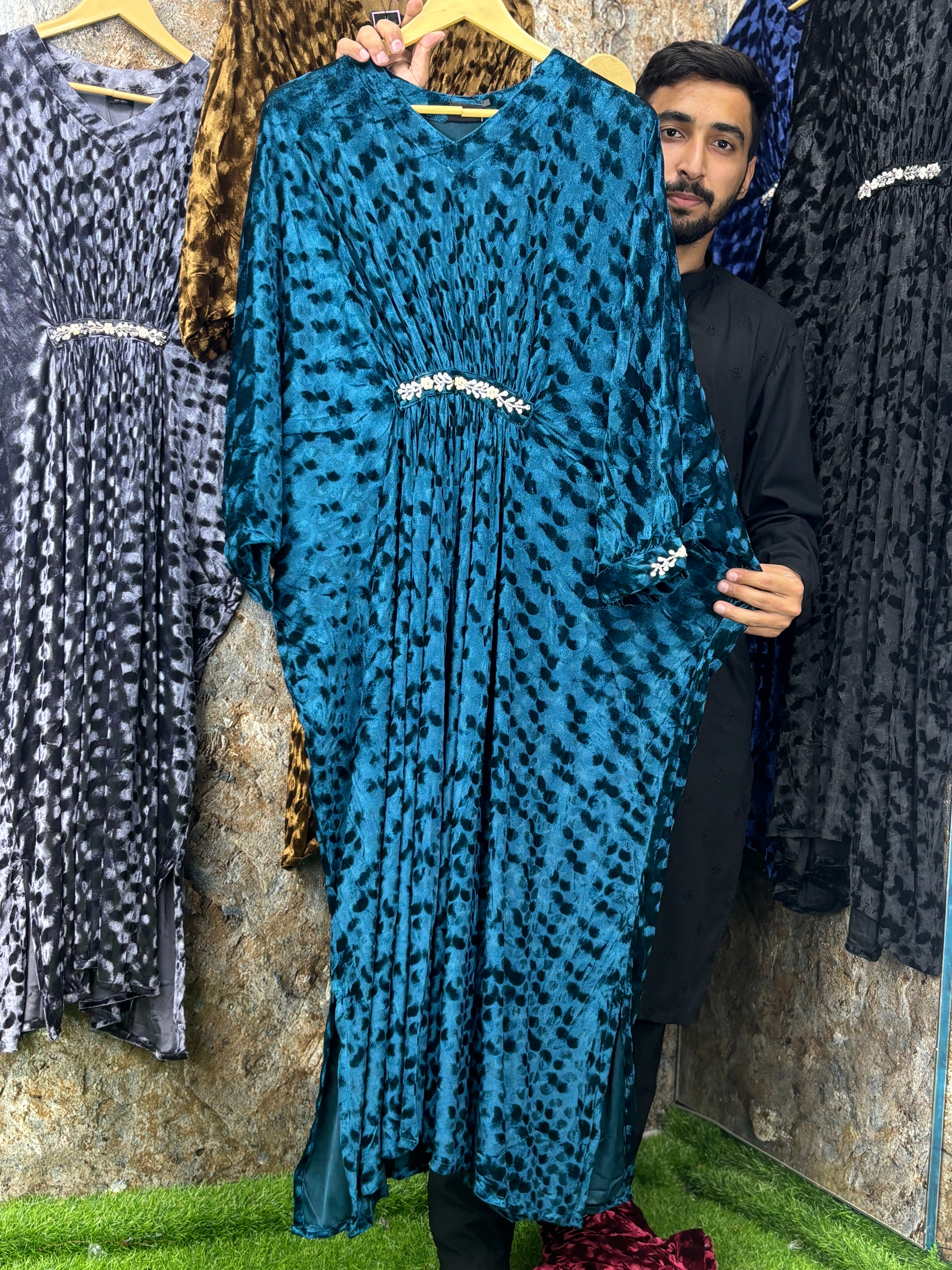 Valvet maxi suit china fabric satracable ✅