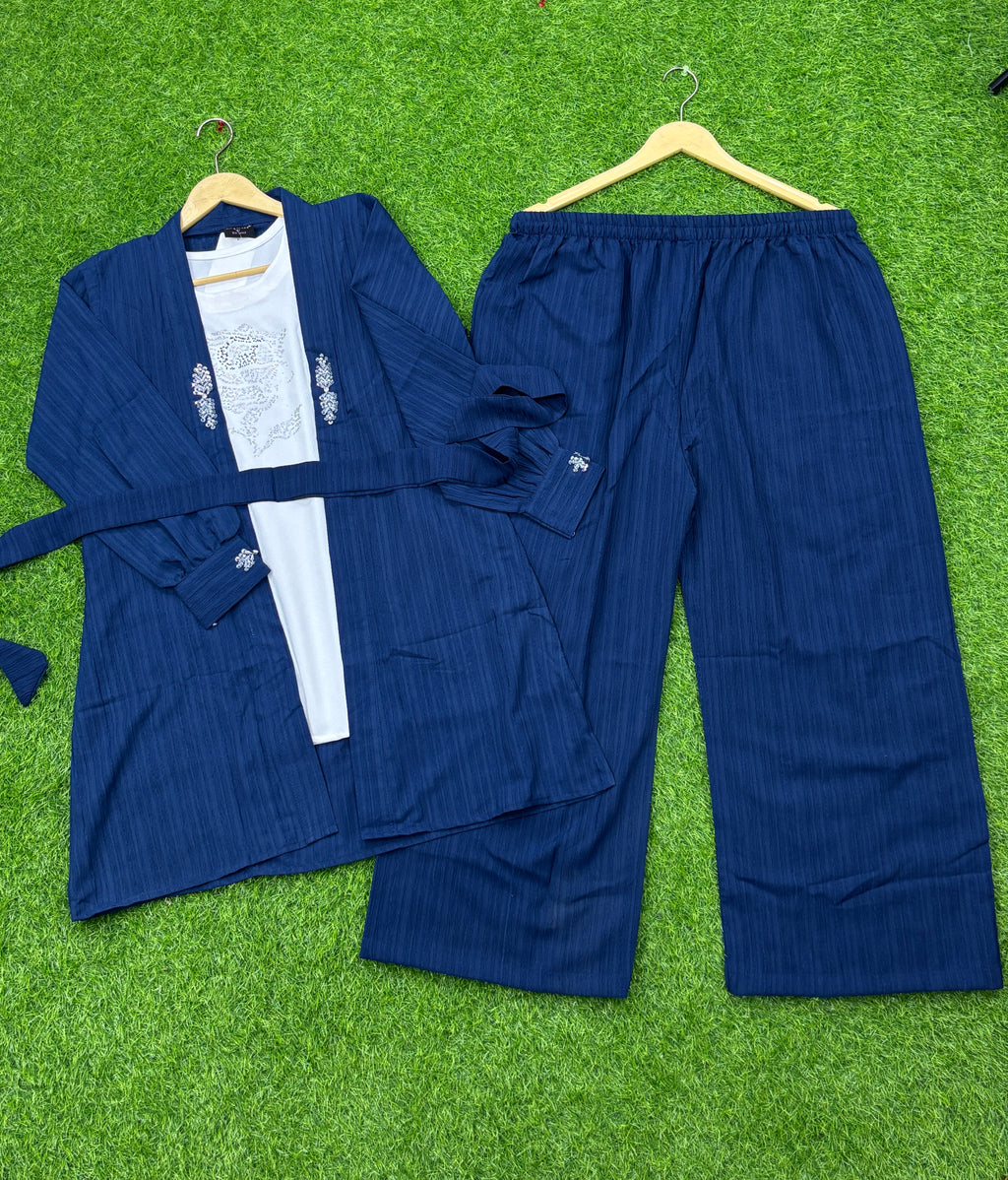 WOMEN 3 PICS SUIT CRUSH JORJET FABRIC NEW ARRIVAL WINTER FABRIC