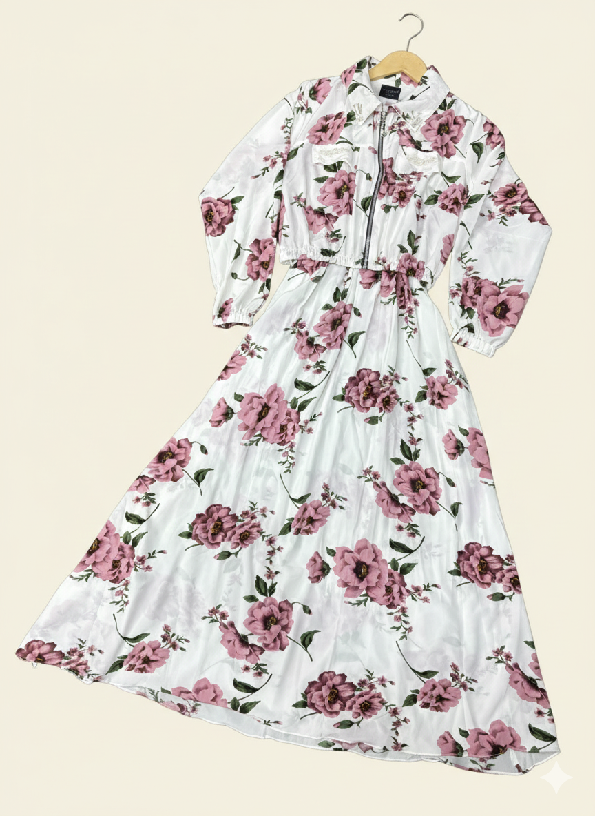 Elegant Maxi with Front-Zip Jacket