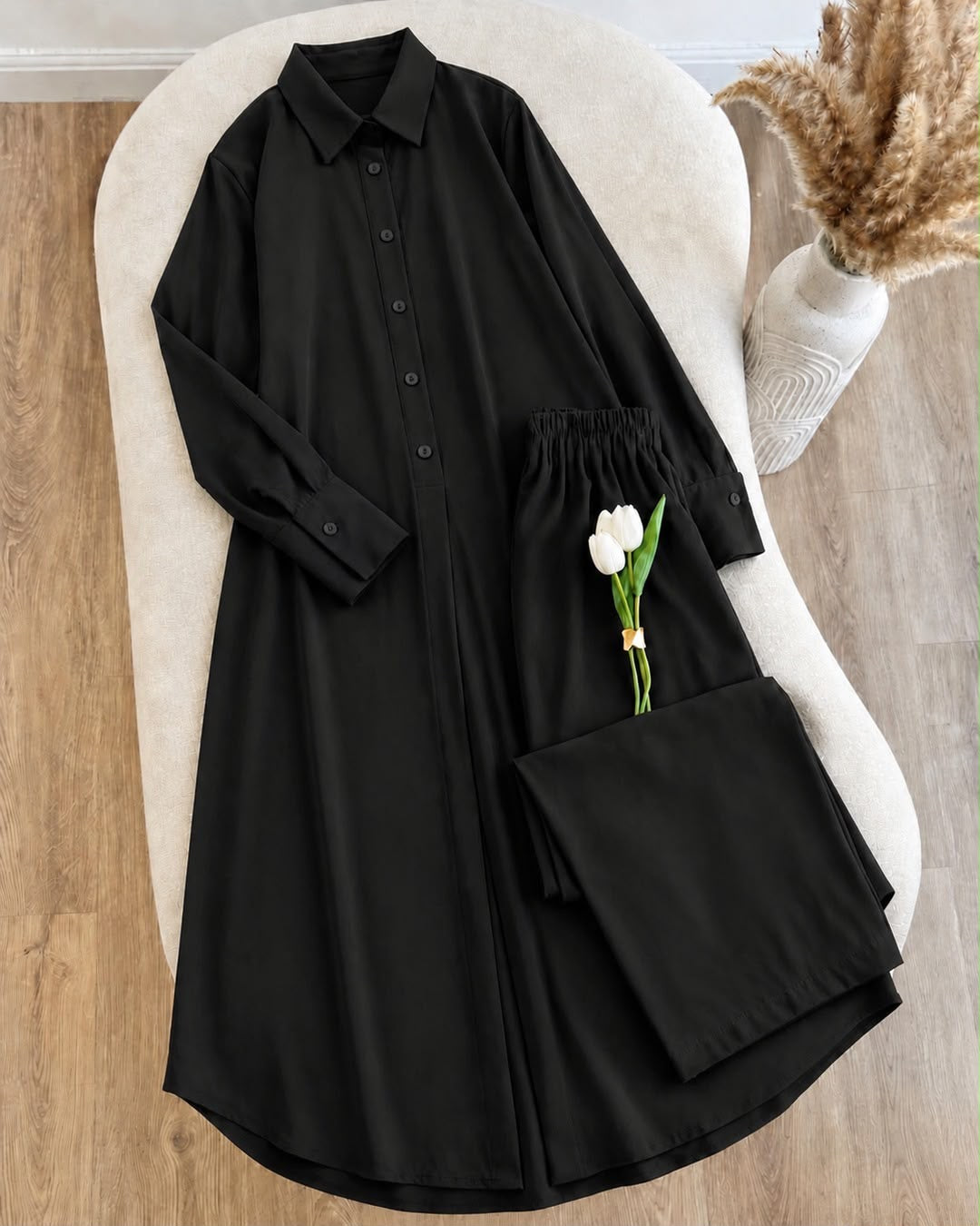 Turkish Longline Shirt & Wide-Leg Set