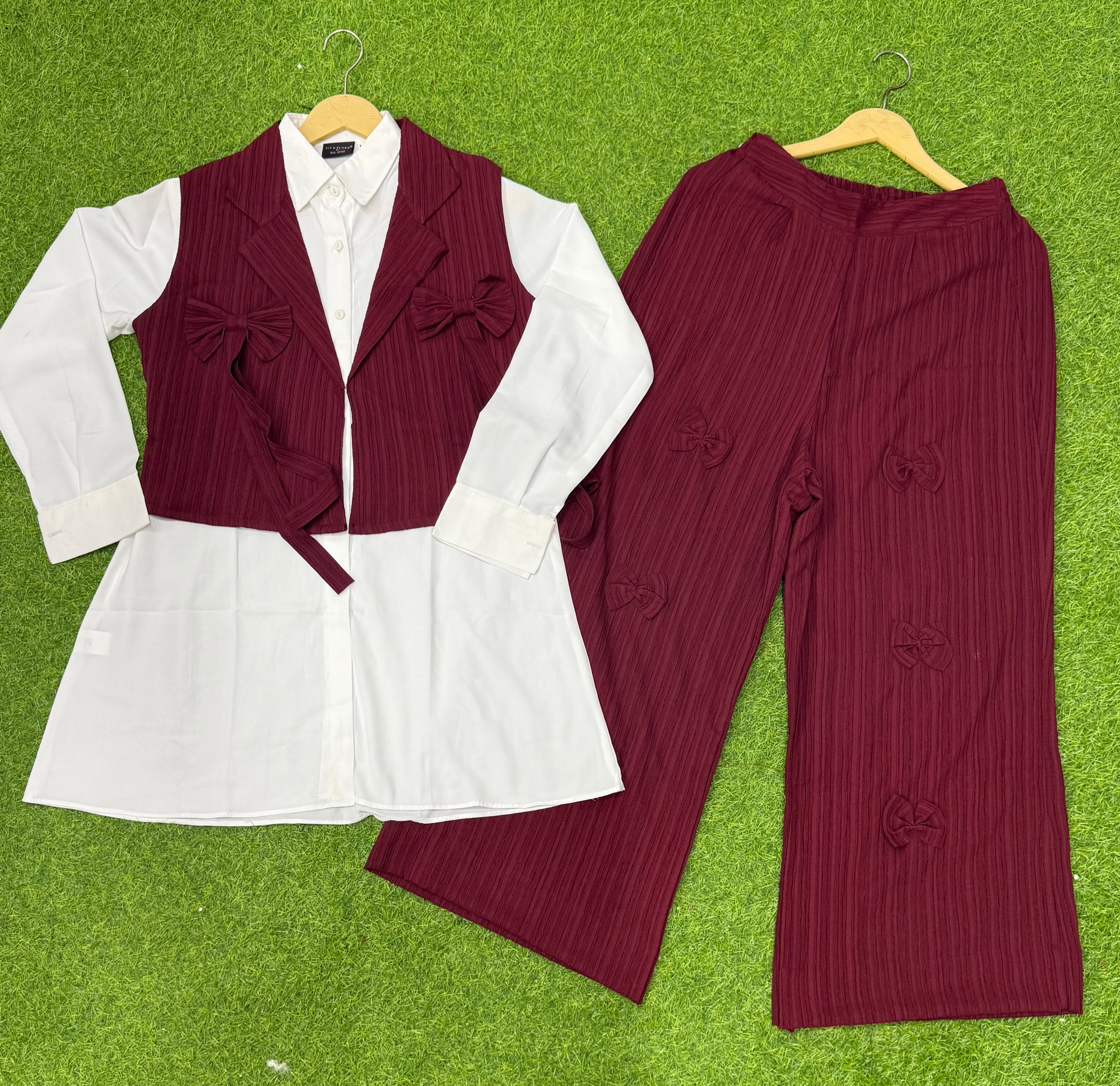 3 PIECE CRUSH GEORGETTE CORD SET