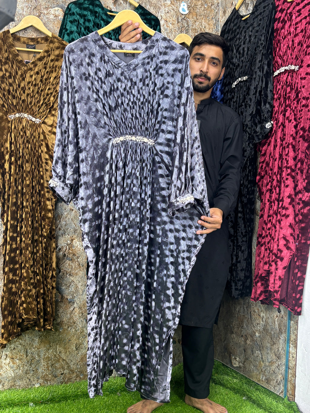 Valvet maxi suit china fabric satracable ✅