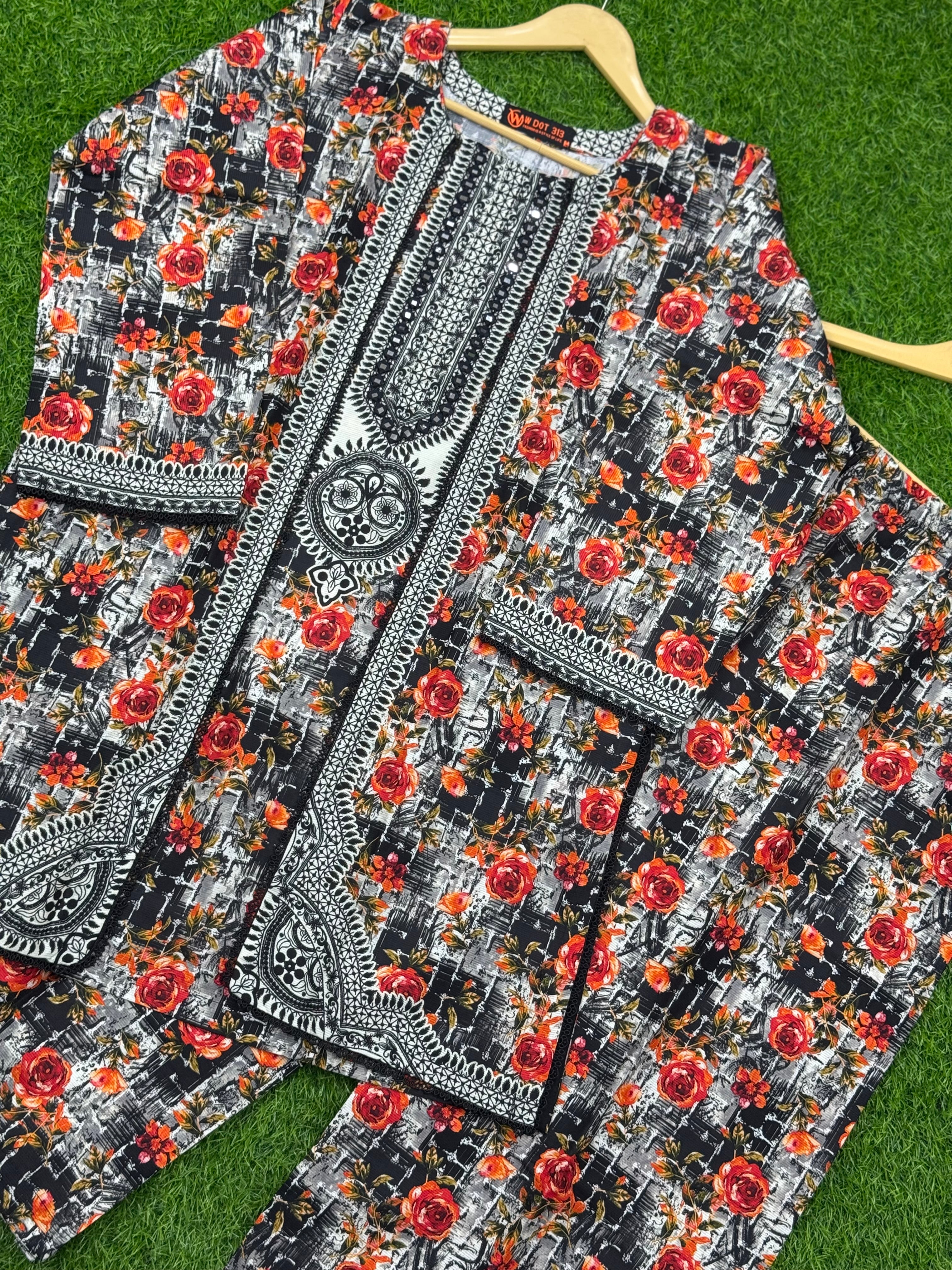 Women 2 pics suit winter kotrai fabric