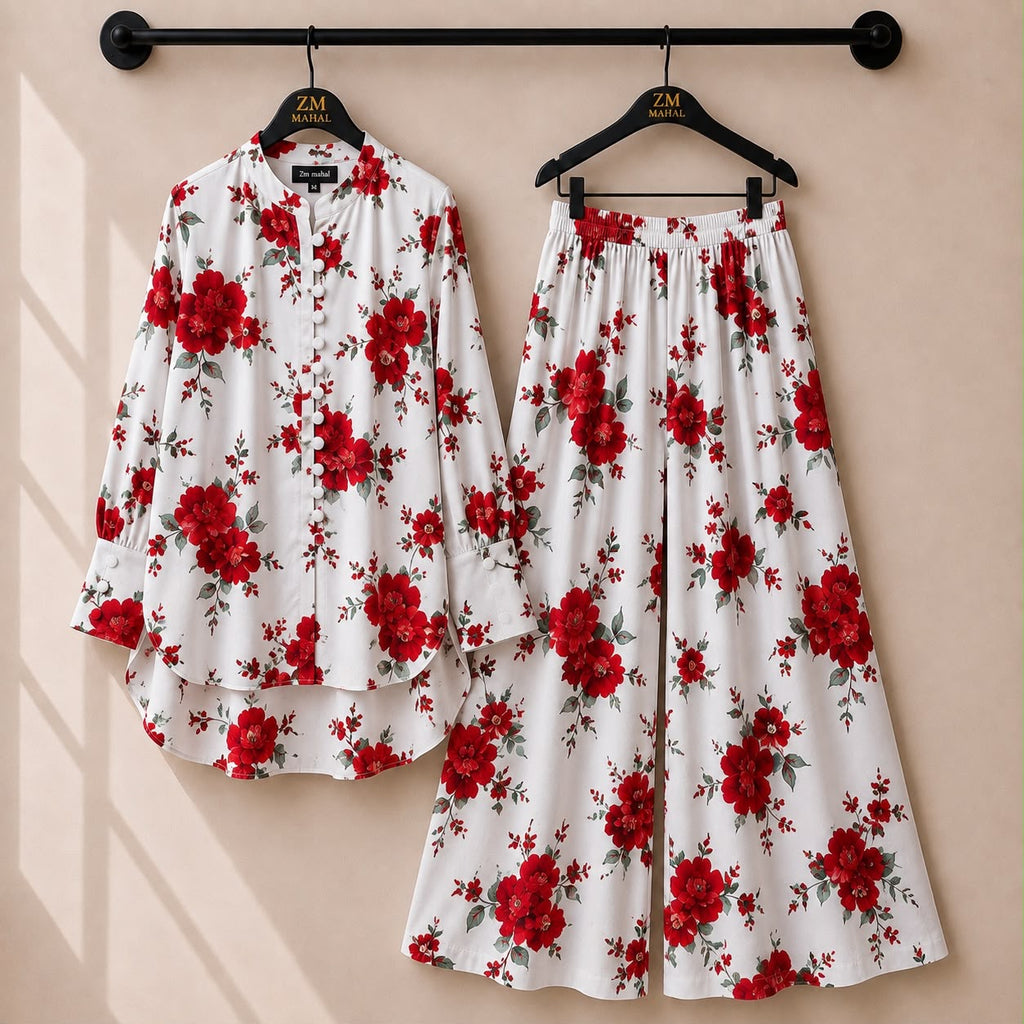 Floral Bloom Shirt & Palazzo Co-Ord Set