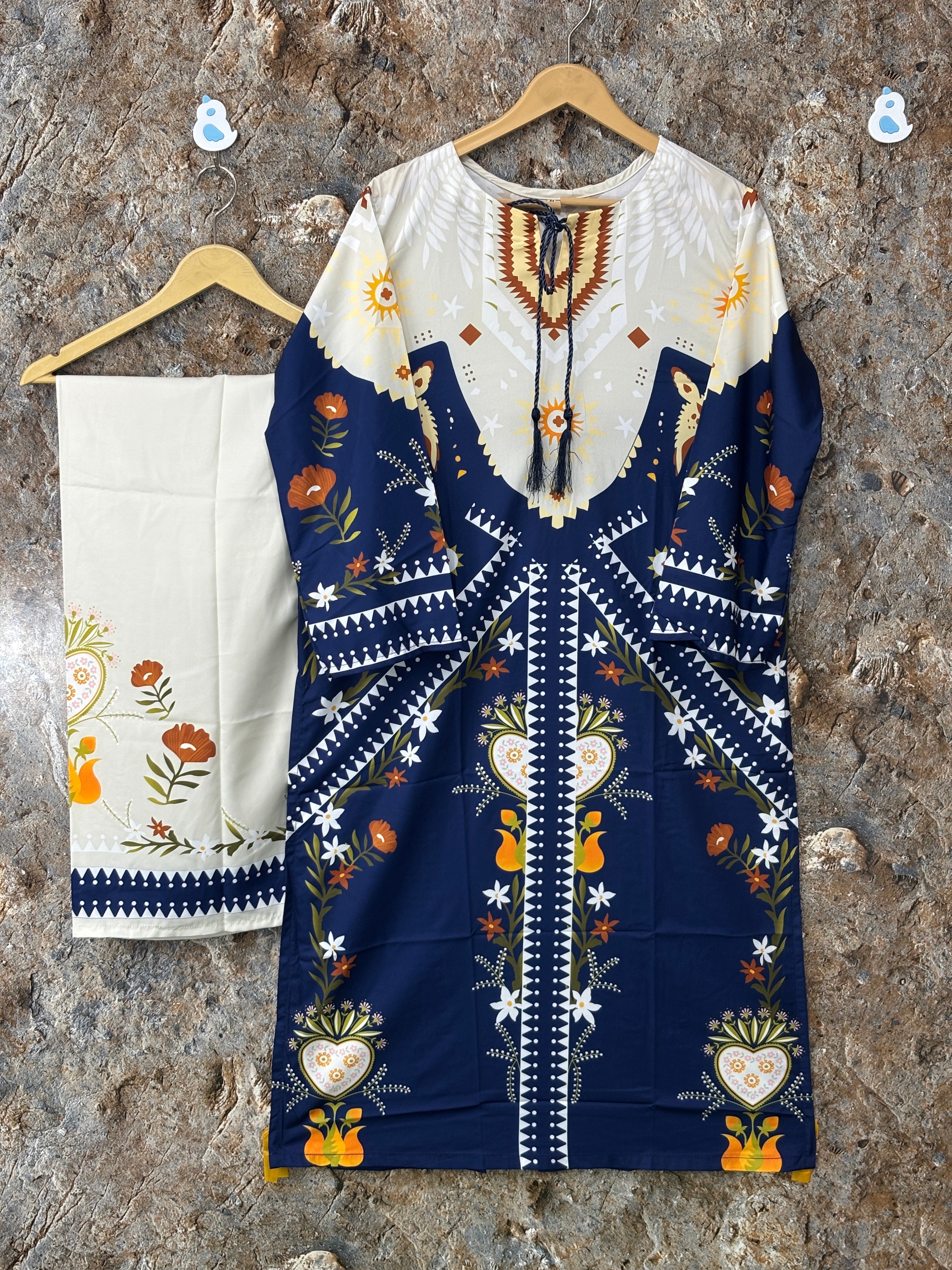 Women 2 pics suit silk fabric ✅