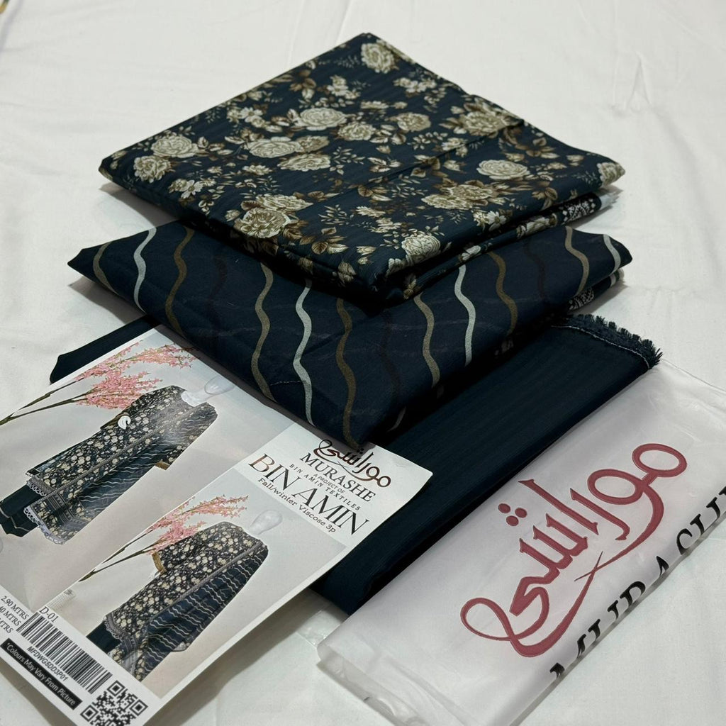 Women Unsitched suit 3 pics new arrival