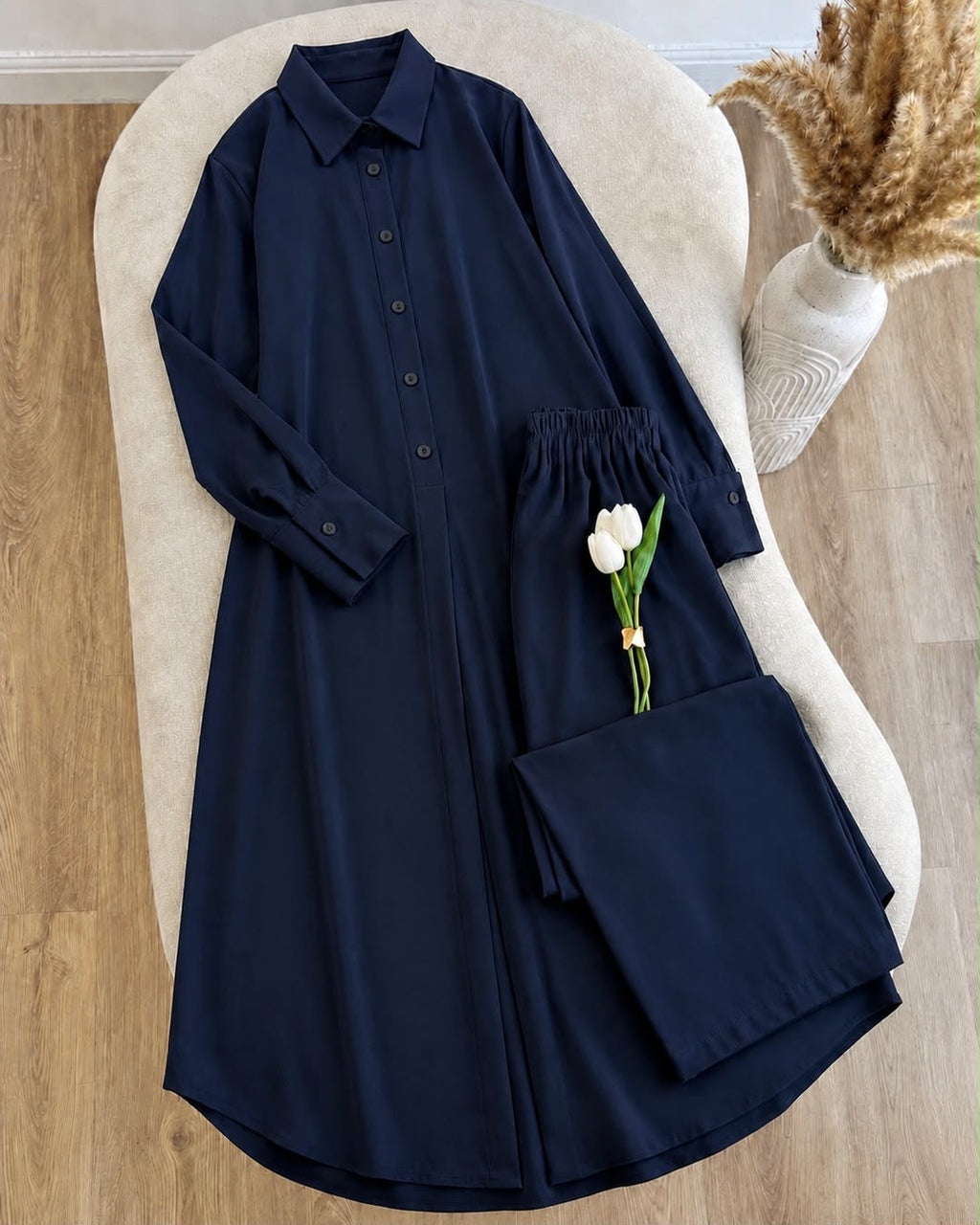 Turkish Longline Shirt & Wide-Leg Set