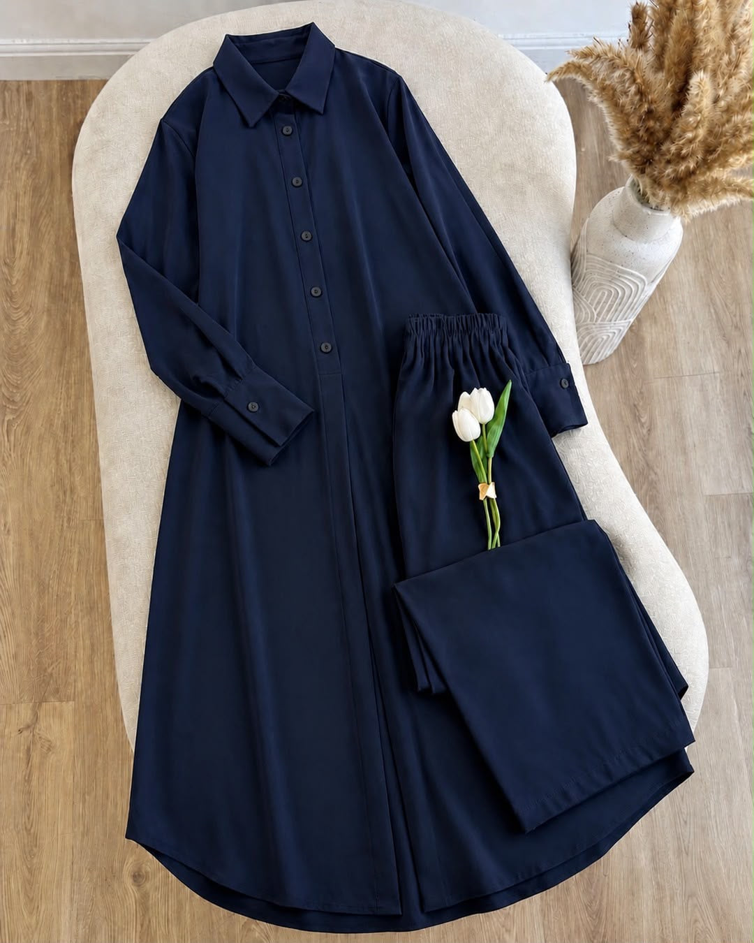 Turkish Longline Shirt & Wide-Leg Set