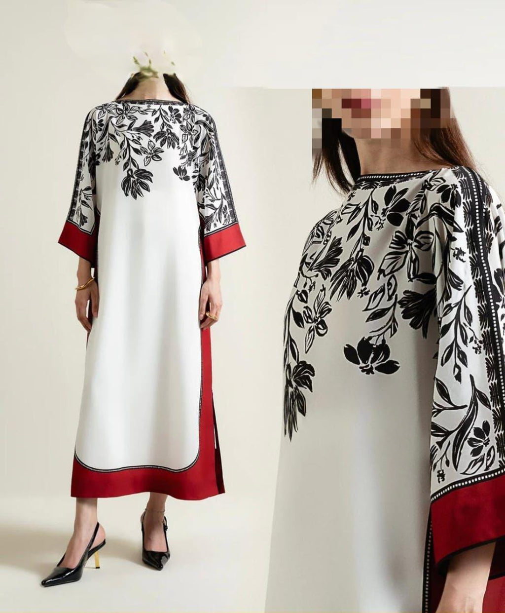 Women 2 pics suit silk fabric ✅