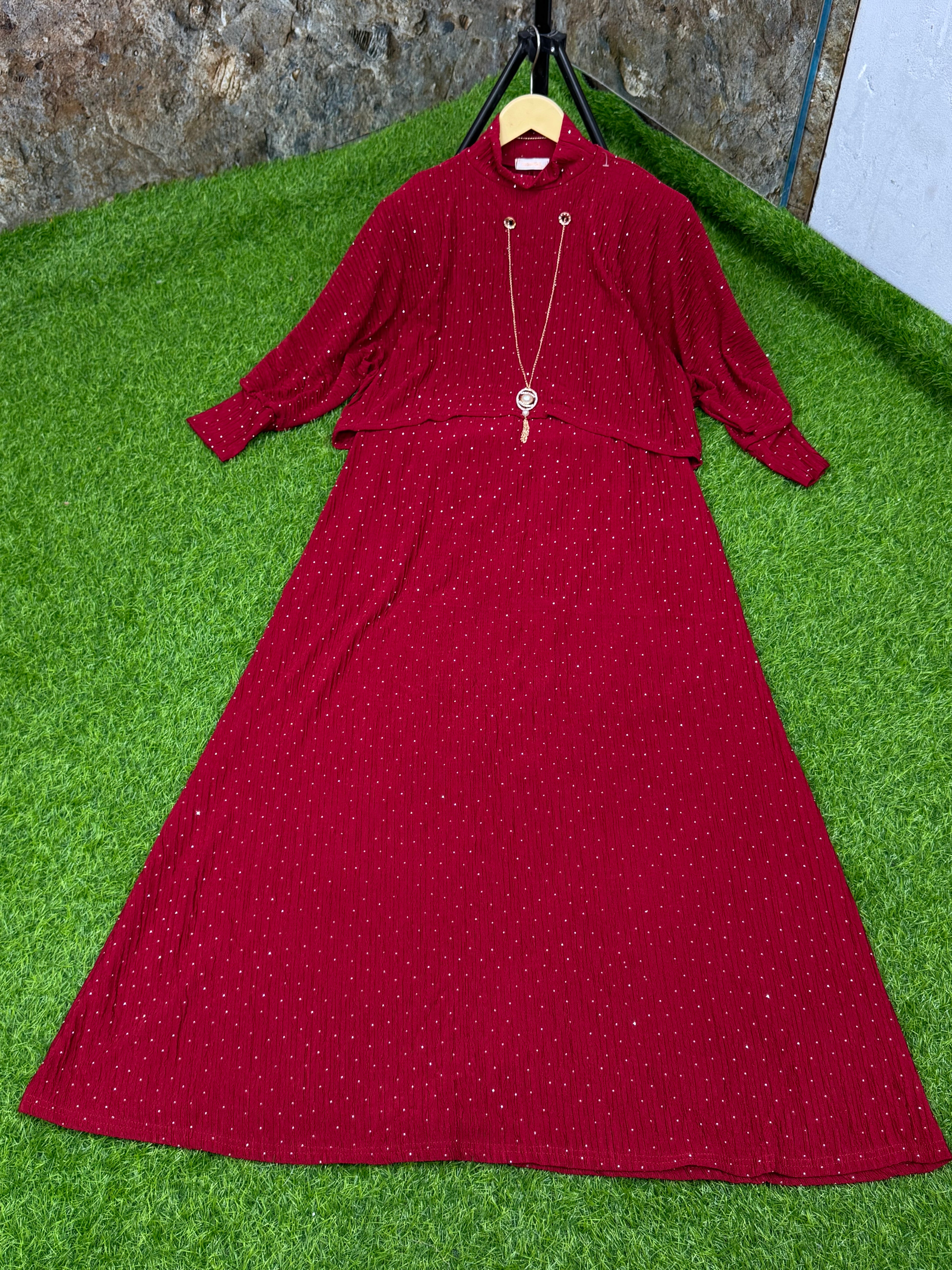 Women maxi suit 2 pics winter arrival premium quality stretchable ✅