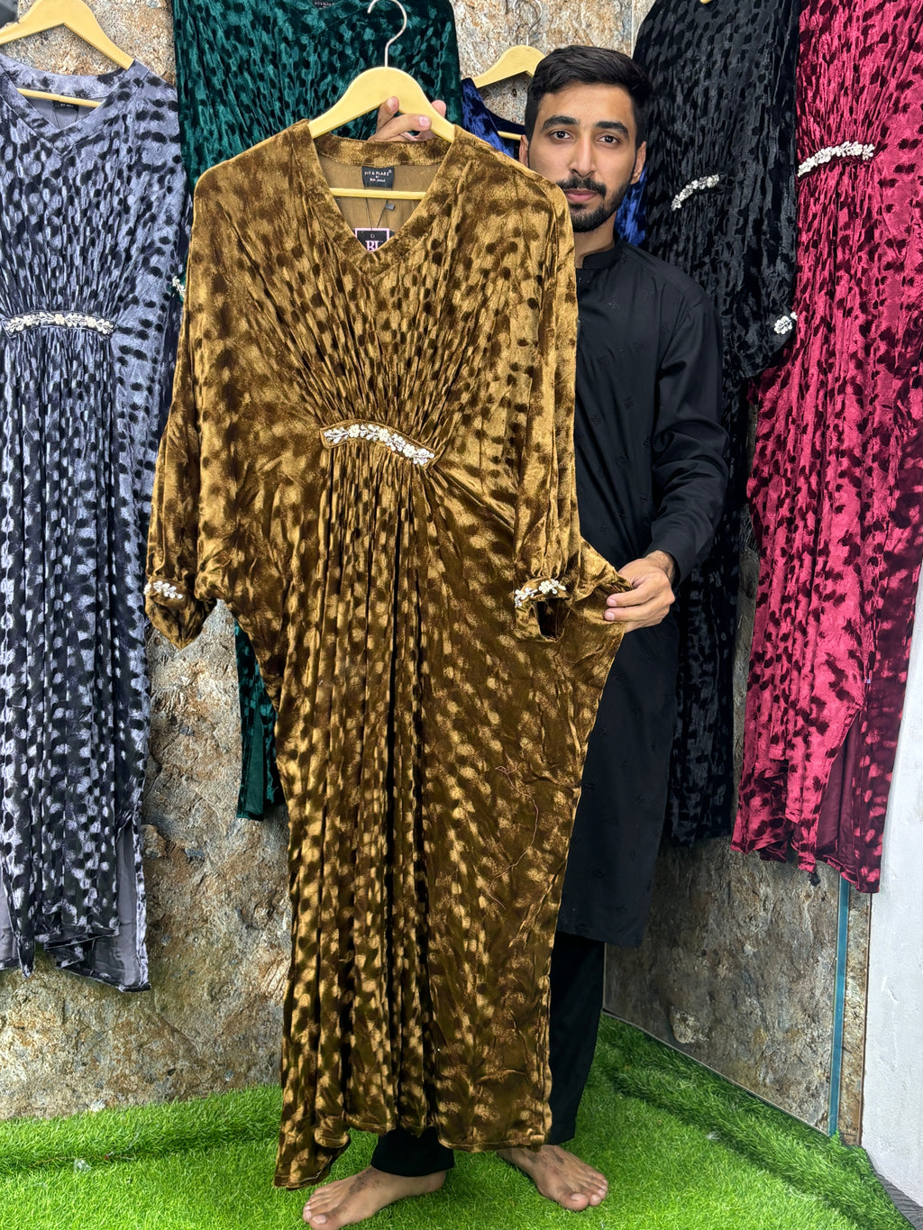 Valvet maxi suit china fabric satracable ✅