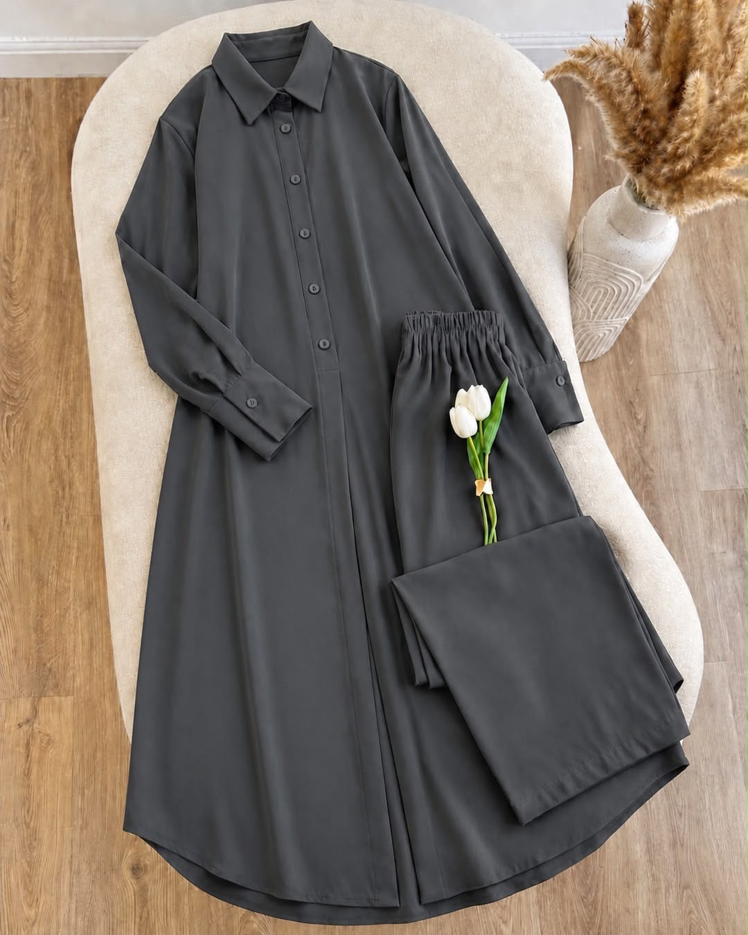 Turkish Longline Shirt & Wide-Leg Set