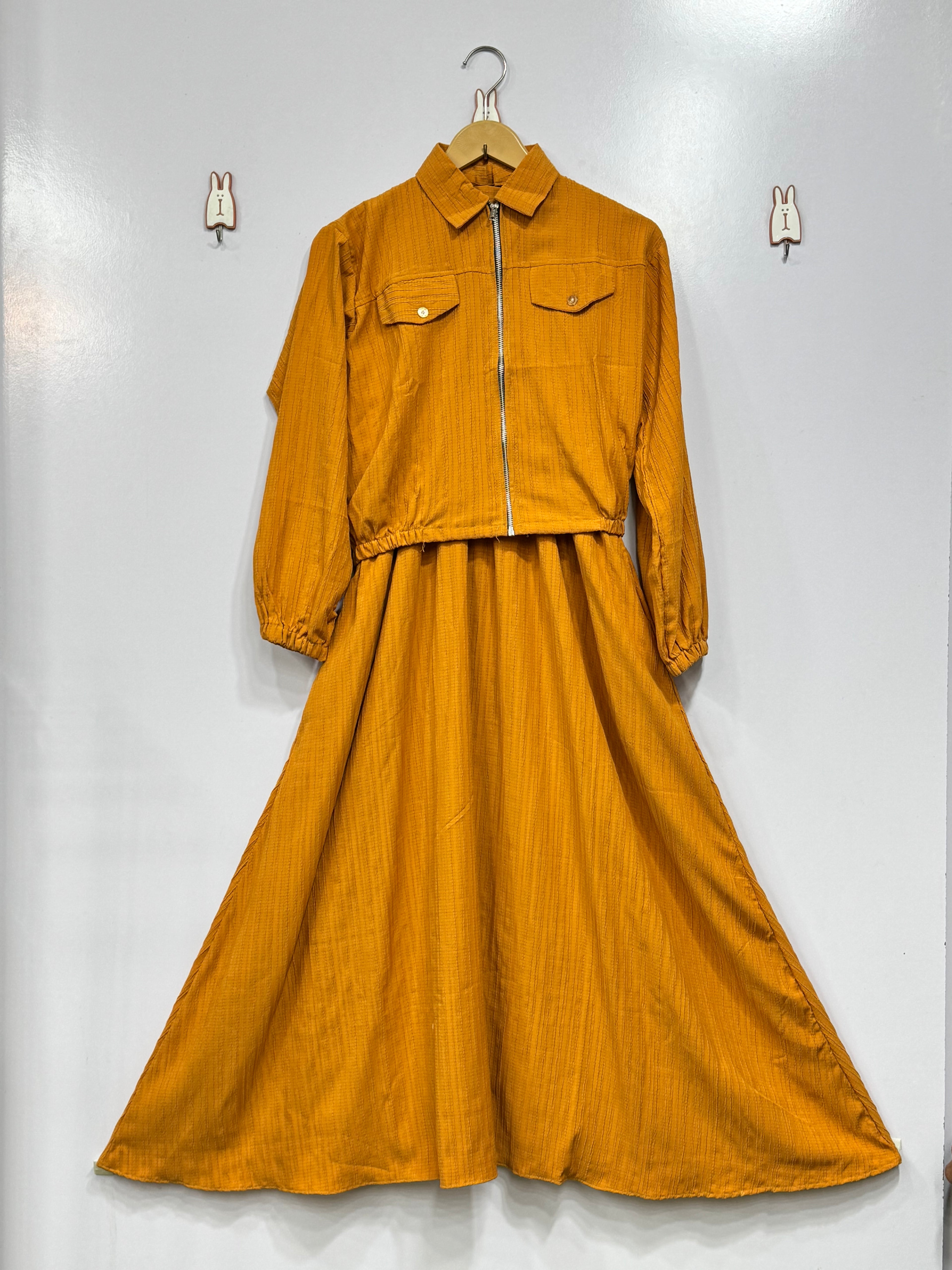 Elegant Maxi with Front-Zip Jacket