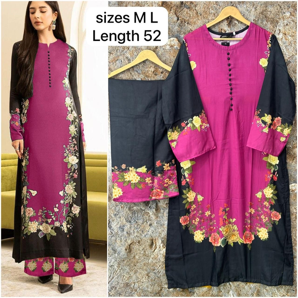 Women 2 pics suit silk fabric ✅