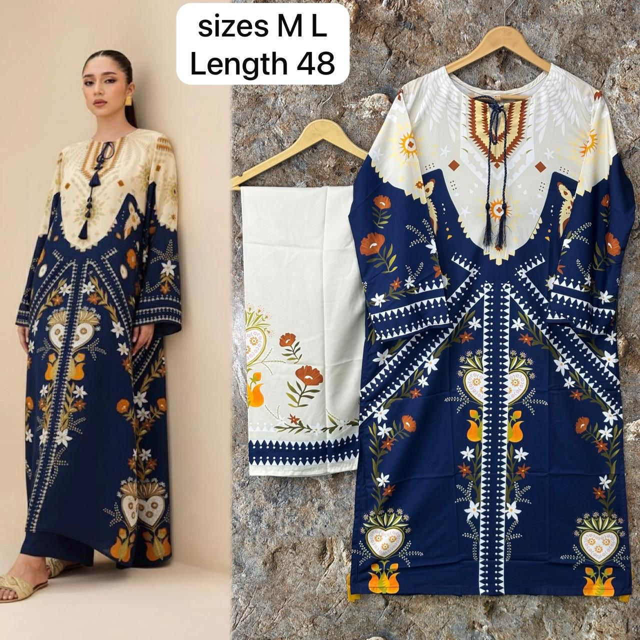 Women 2 pics suit silk fabric ✅