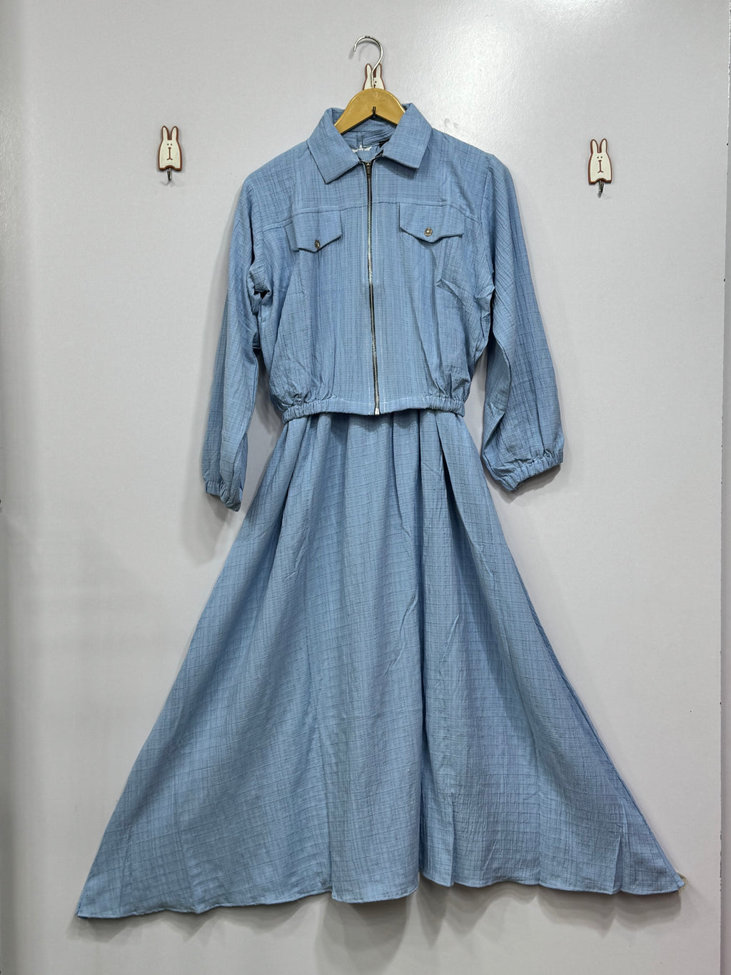 Elegant Maxi with Front-Zip Jacket