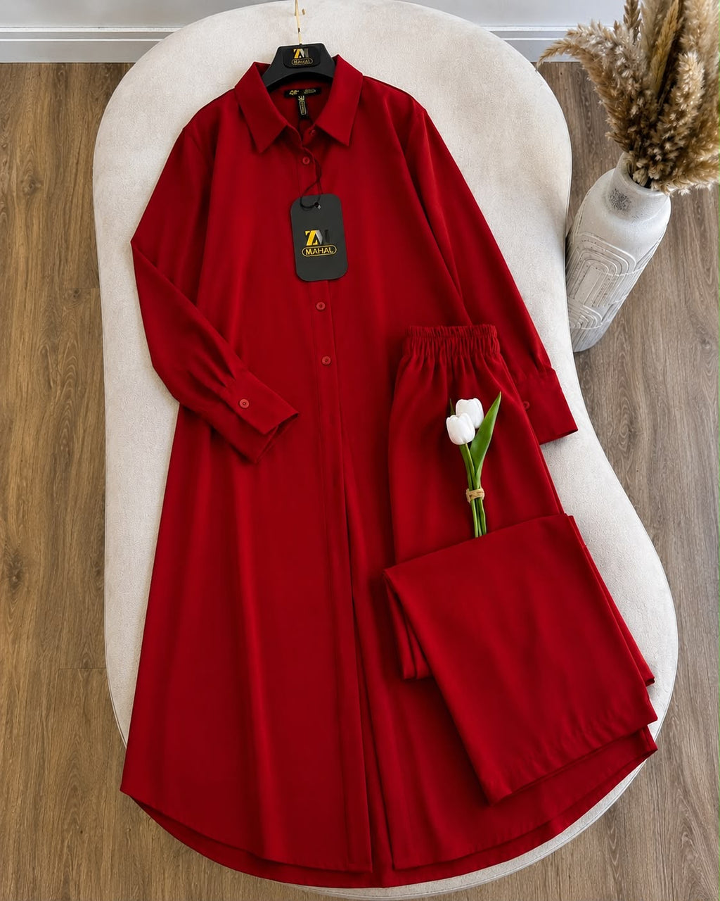 Turkish Longline Shirt & Wide-Leg Set