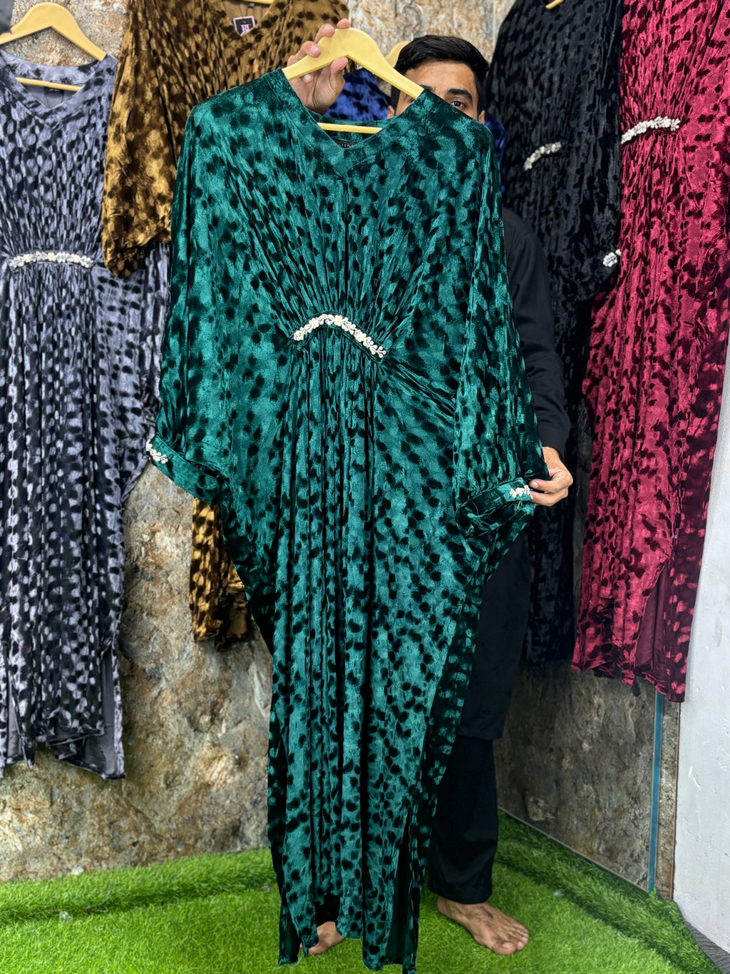 Valvet maxi suit china fabric satracable ✅