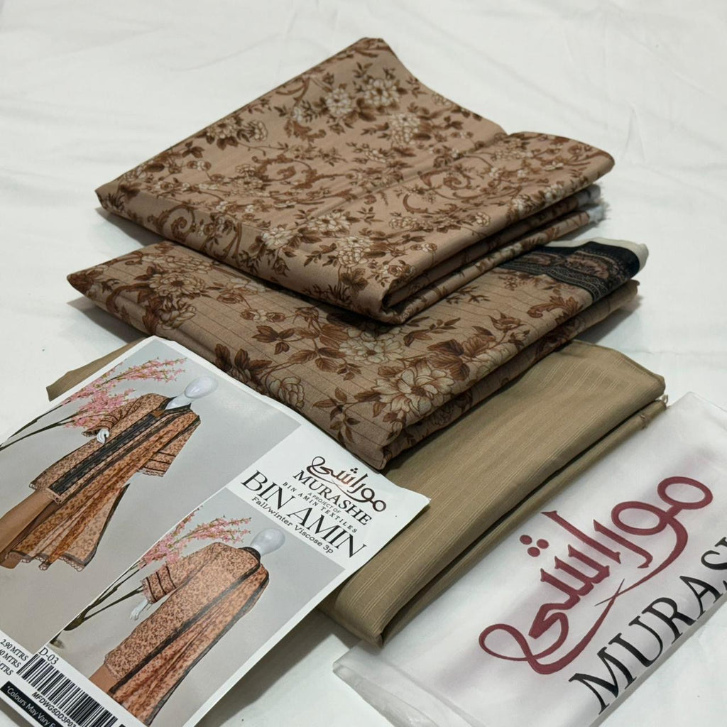 Women Unsitched suit 3 pics new arrival