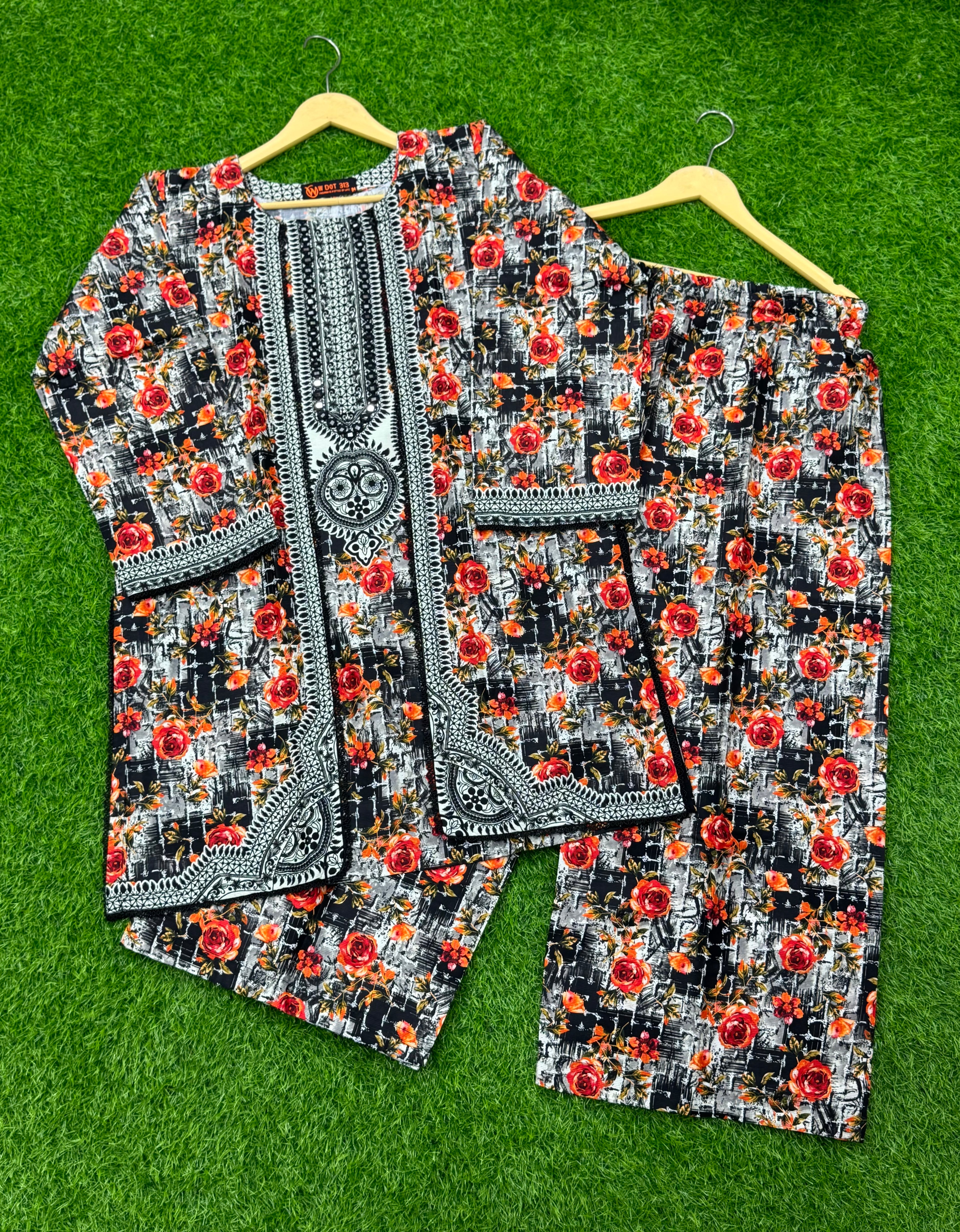 Women 2 pics suit winter kotrai fabric