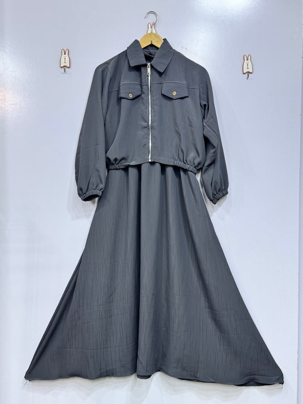 Elegant Maxi with Front-Zip Jacket