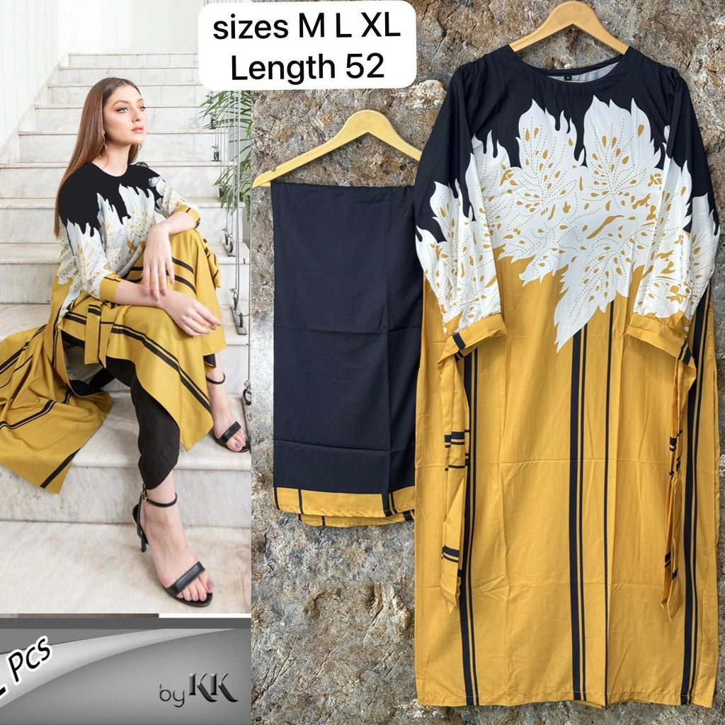 Women 2 pics suit silk fabric ✅