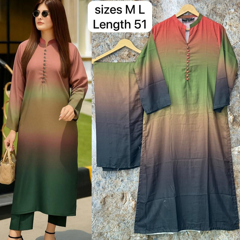 Women 2 pics suit silk fabric ✅