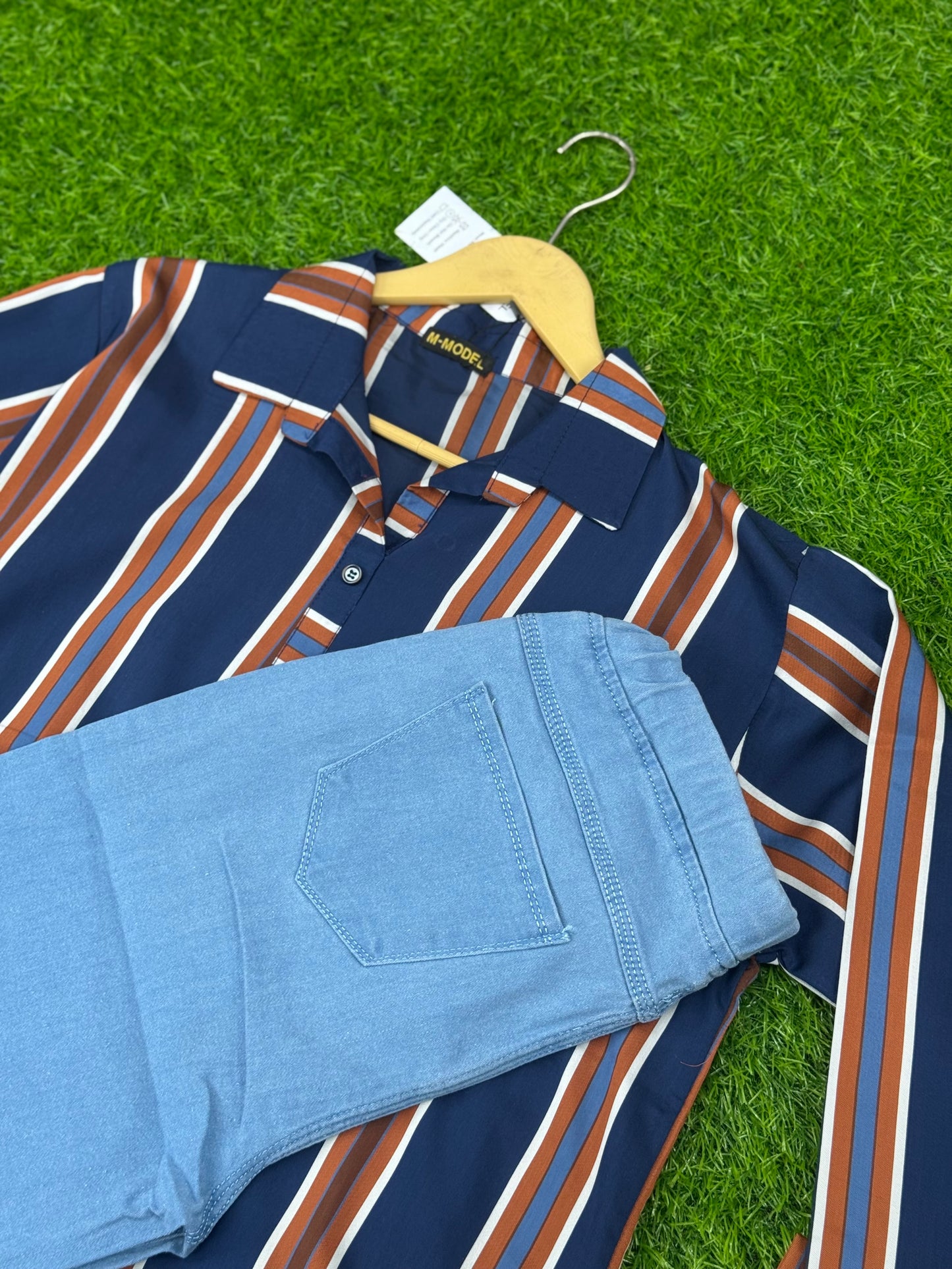 New Arrival top and jeans 2 pieces suit premium quality ✅