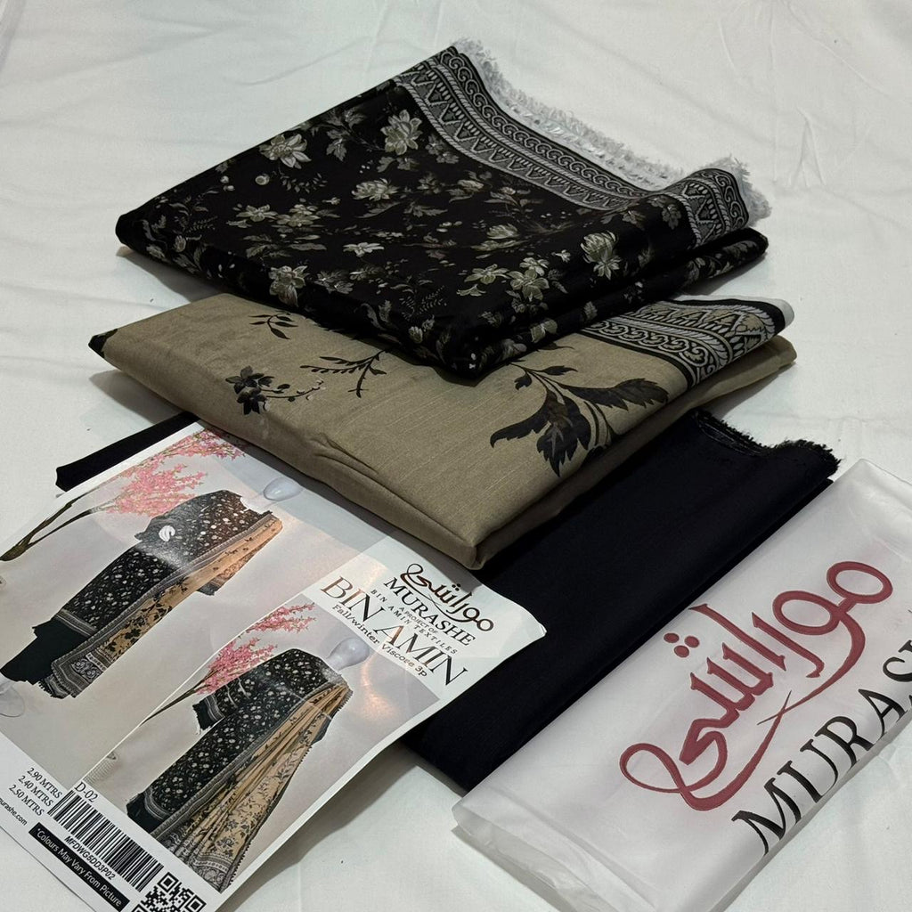 Women Unsitched suit 3 pics new arrival