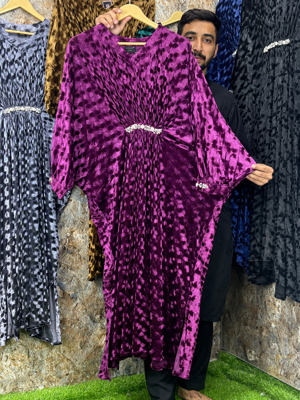 Valvet maxi suit china fabric satracable ✅