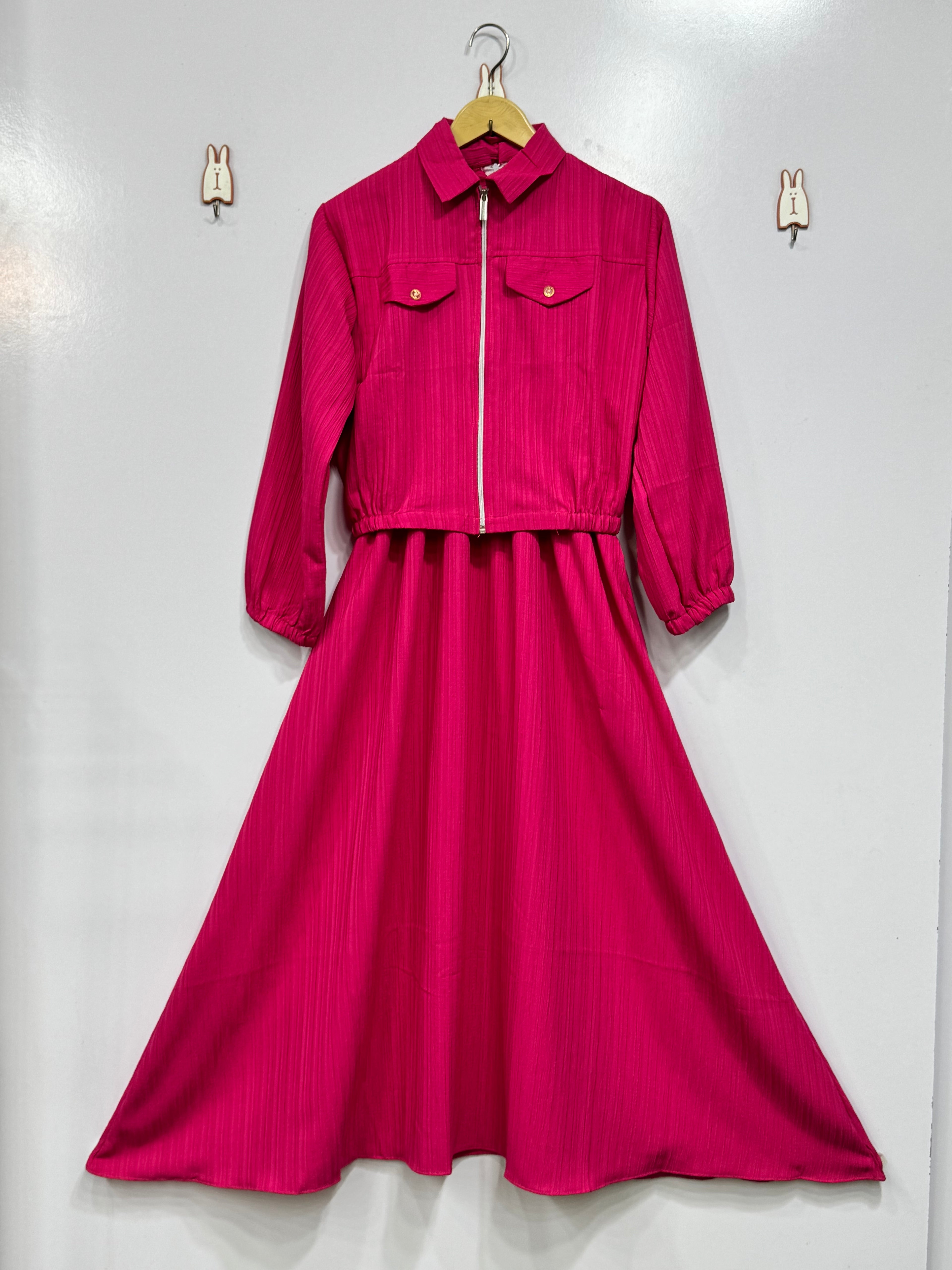 Elegant Maxi with Front-Zip Jacket