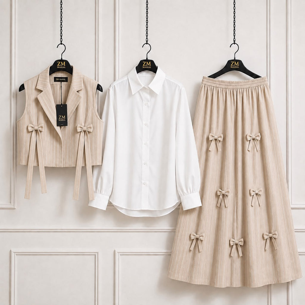 Bow Detail Skirt Set