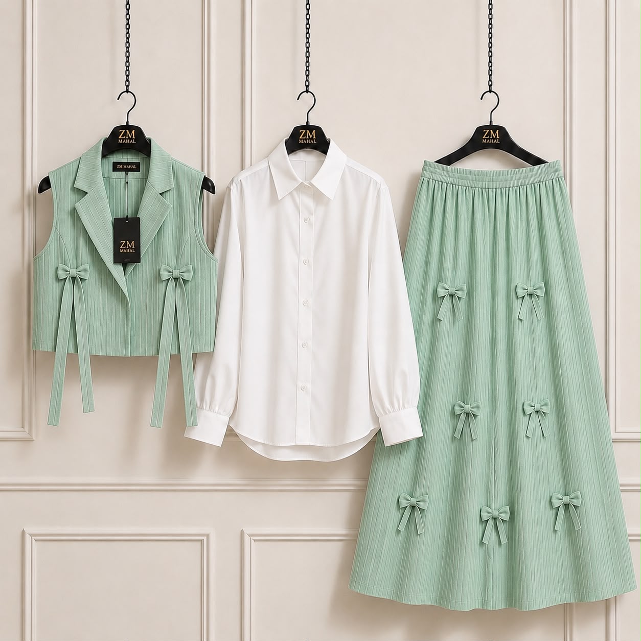 Bow Detail Skirt Set