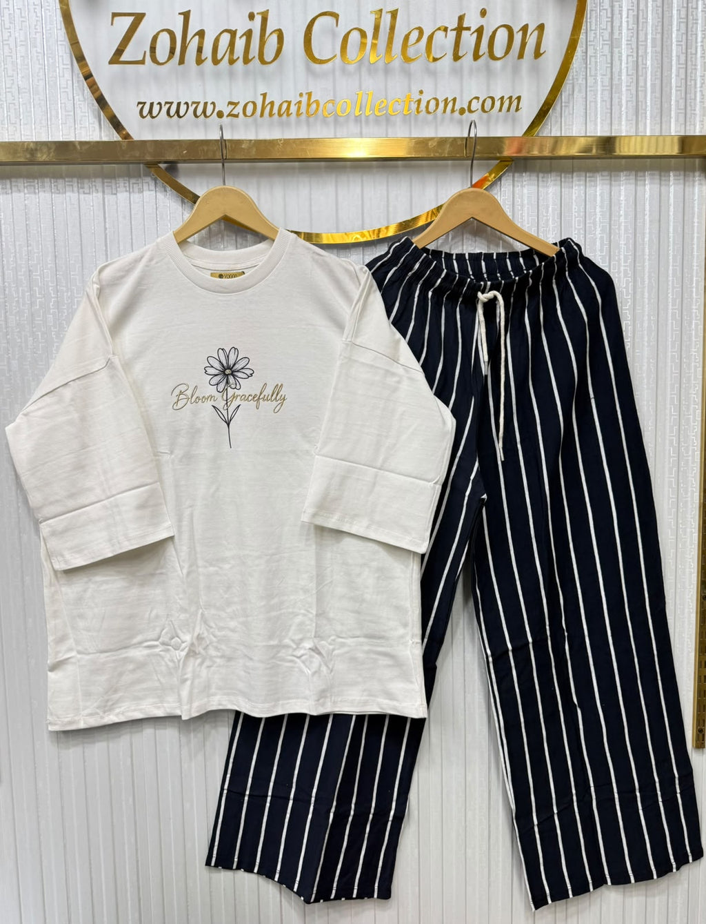 ✨ Night Shoot – Printed Oversize Corset Shirt & Trouser 🤍